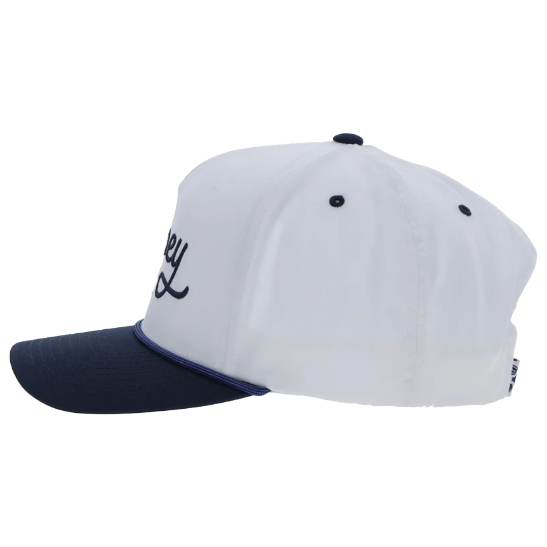 Hooey OG White & Navy Embroidered 5-Panel Trucker Cap 2560T-WHNV