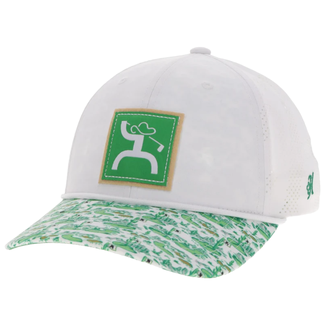 Hooey Divot White & Green 6-Panel Trucker Cap 2532T-WH