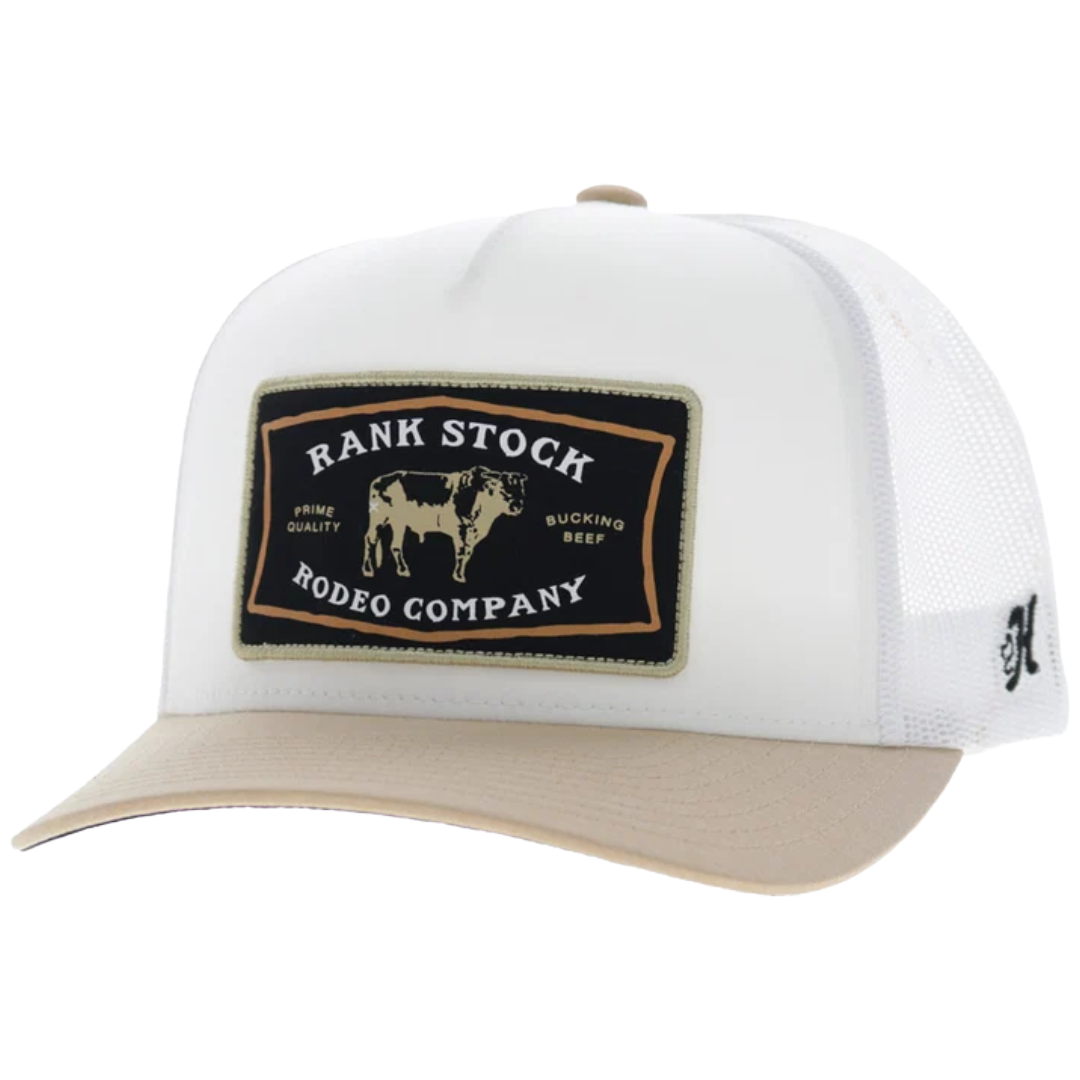 Hooey Rank Stock White & Yellow Patch 5-Panel Trucker Cap 2661T-WHYL