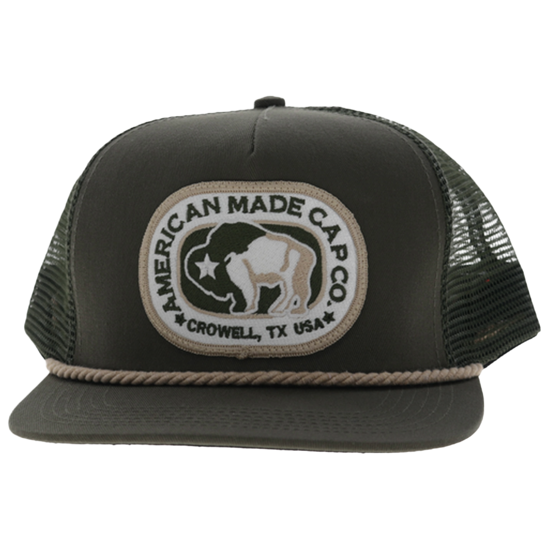 Hooey AMCC Olive Circle Logo Patch 5-Panel Trucker Cap 9771T-OL
