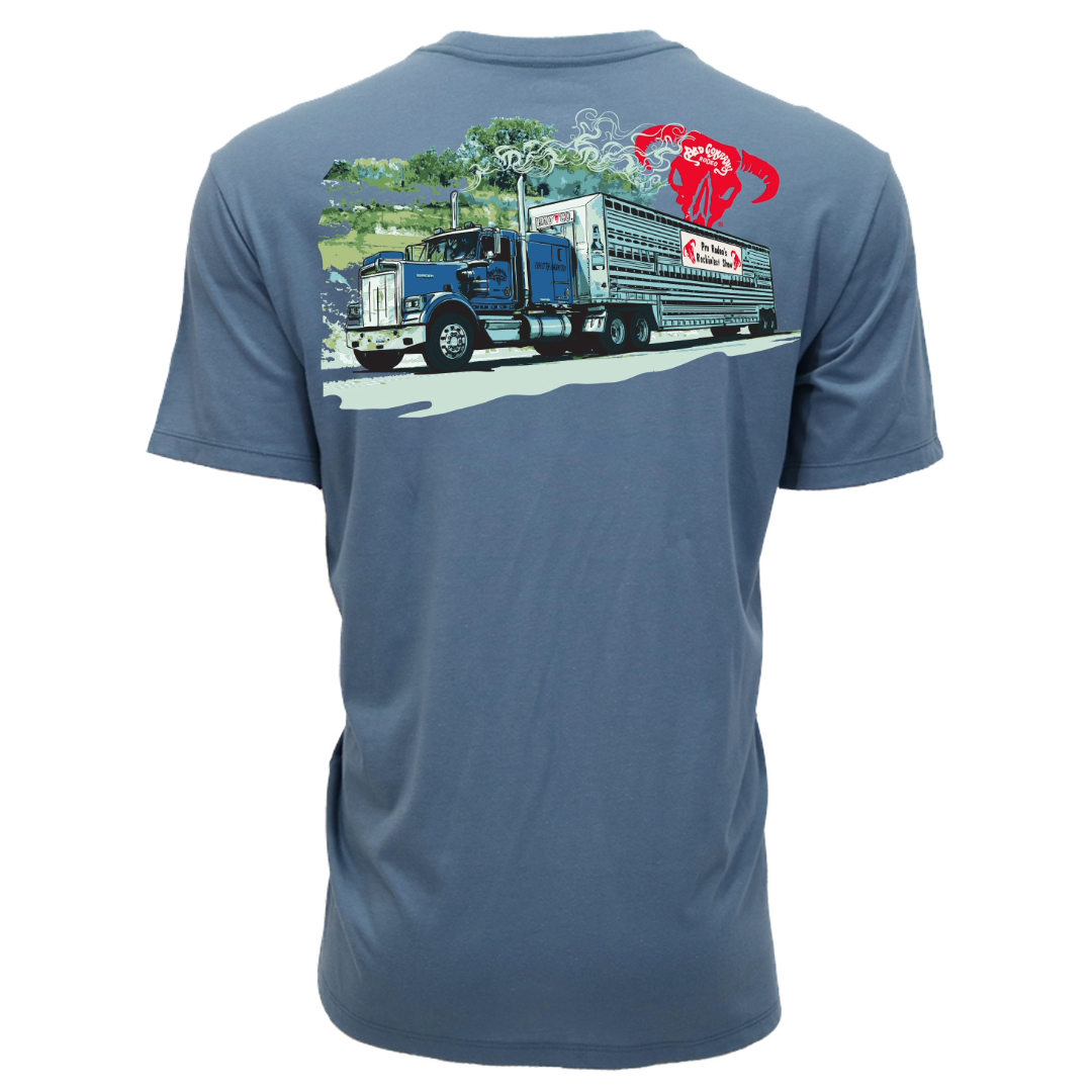 Hooey X Bad Company Men's Dark Denim Wheeler Graphic T-Shirt BCT2612DKDE