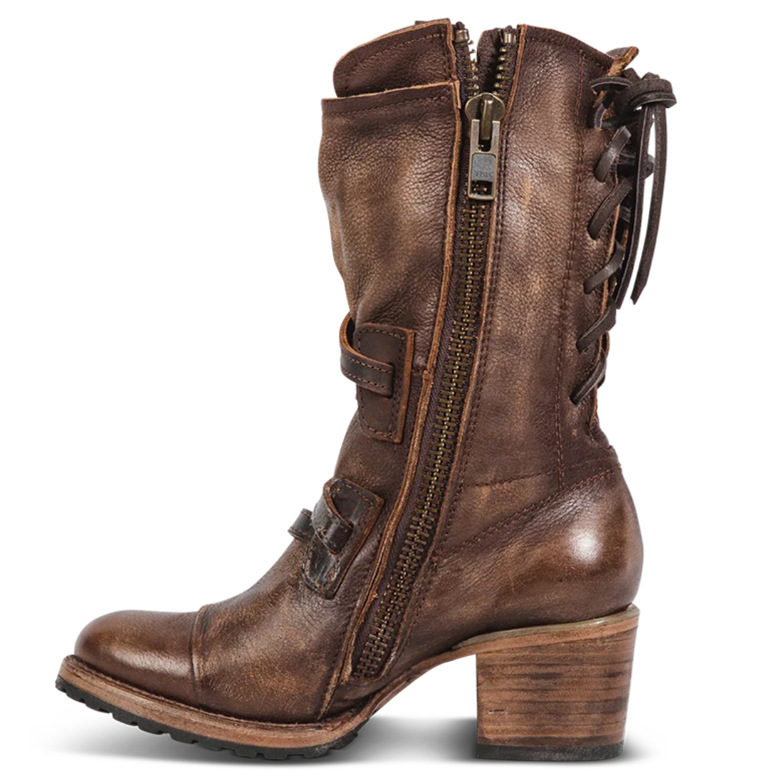 Freebird Ladies Cora Brown Buckle Strap Leather Boot CORA-BRN