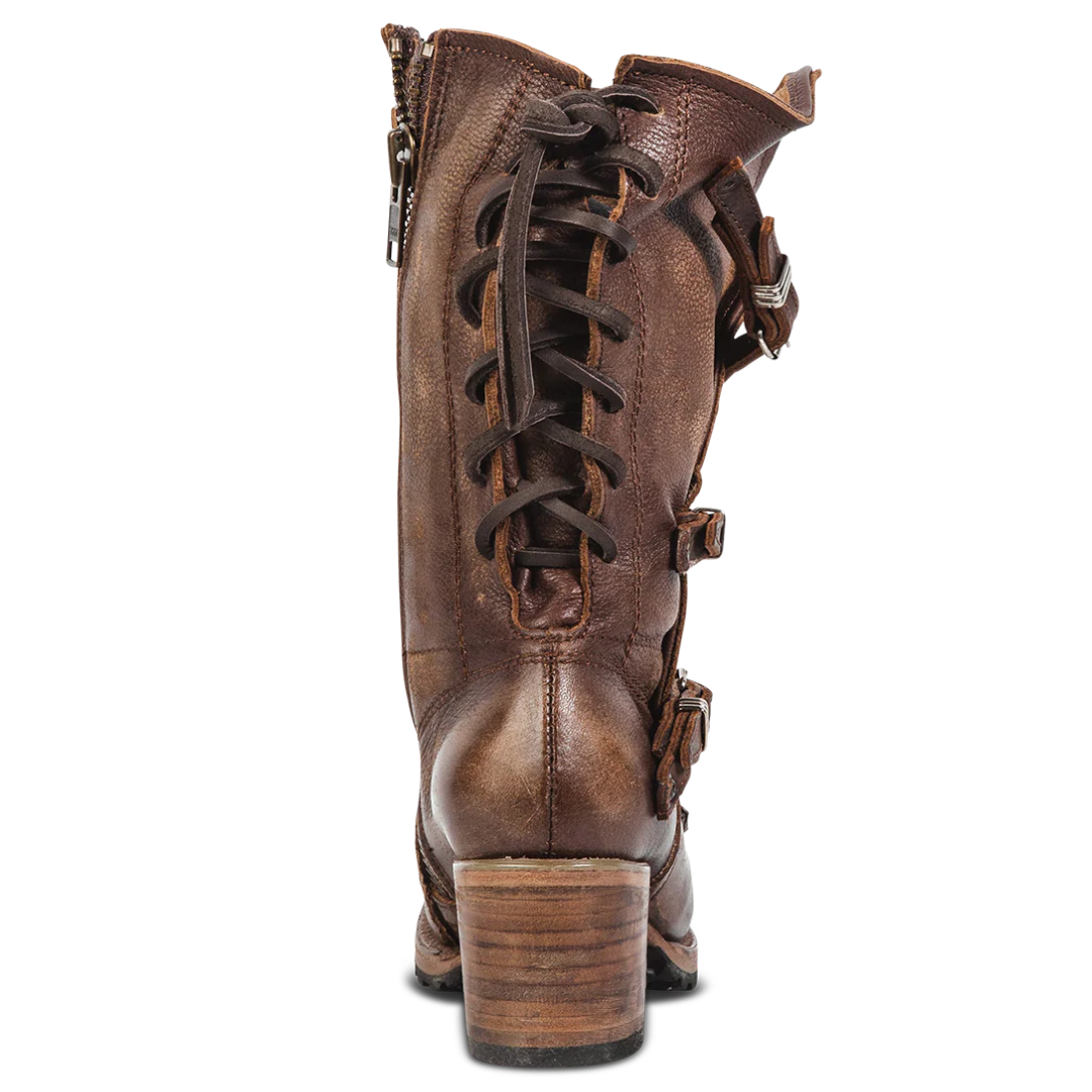 Freebird Ladies Cora Brown Buckle Strap Leather Boot CORA-BRN