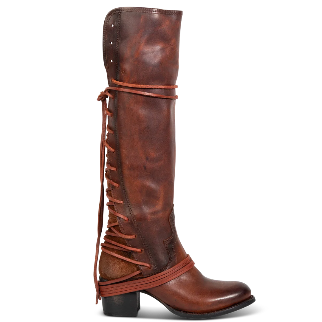 Freebird Ladies Coal Black Leather Lace Up Tall Western Boot COAL-COG