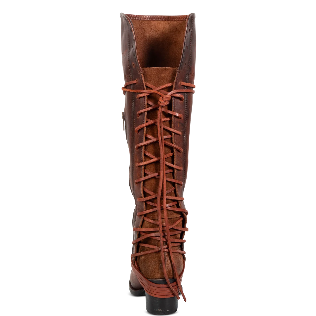 Freebird Ladies Coal Black Leather Lace Up Tall Western Boot COAL-COG