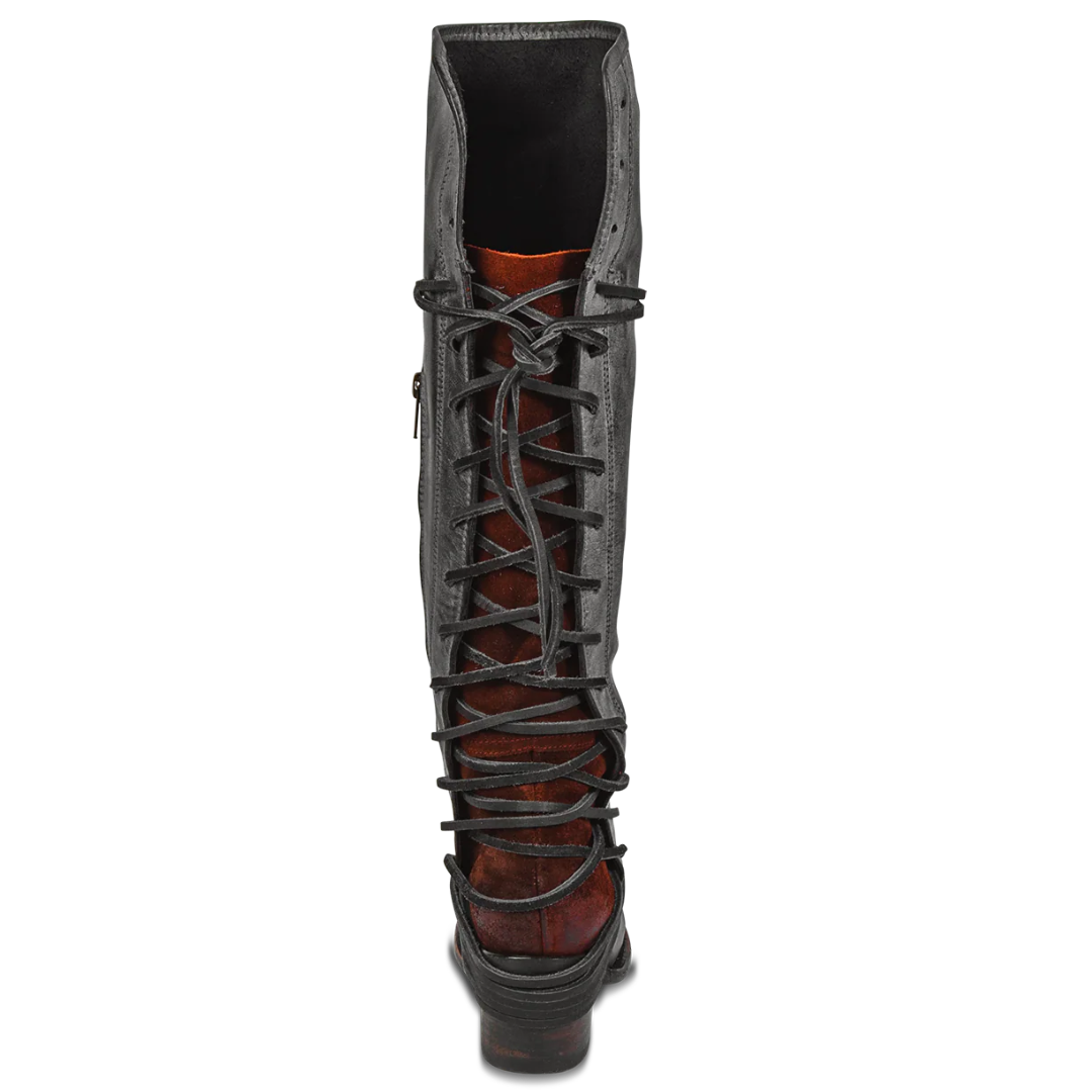 Freebird Ladies Coal Black Leather Lace Up Tall Western Boot COAL-BLK