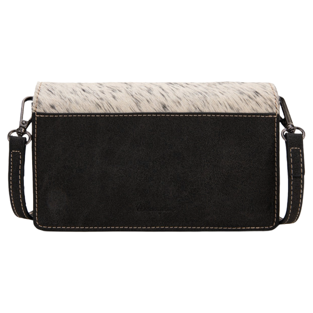 Wrangler Ladies Genuine Hair-On Cowhide Black Mini Crossbody Bag WG169-W030BK