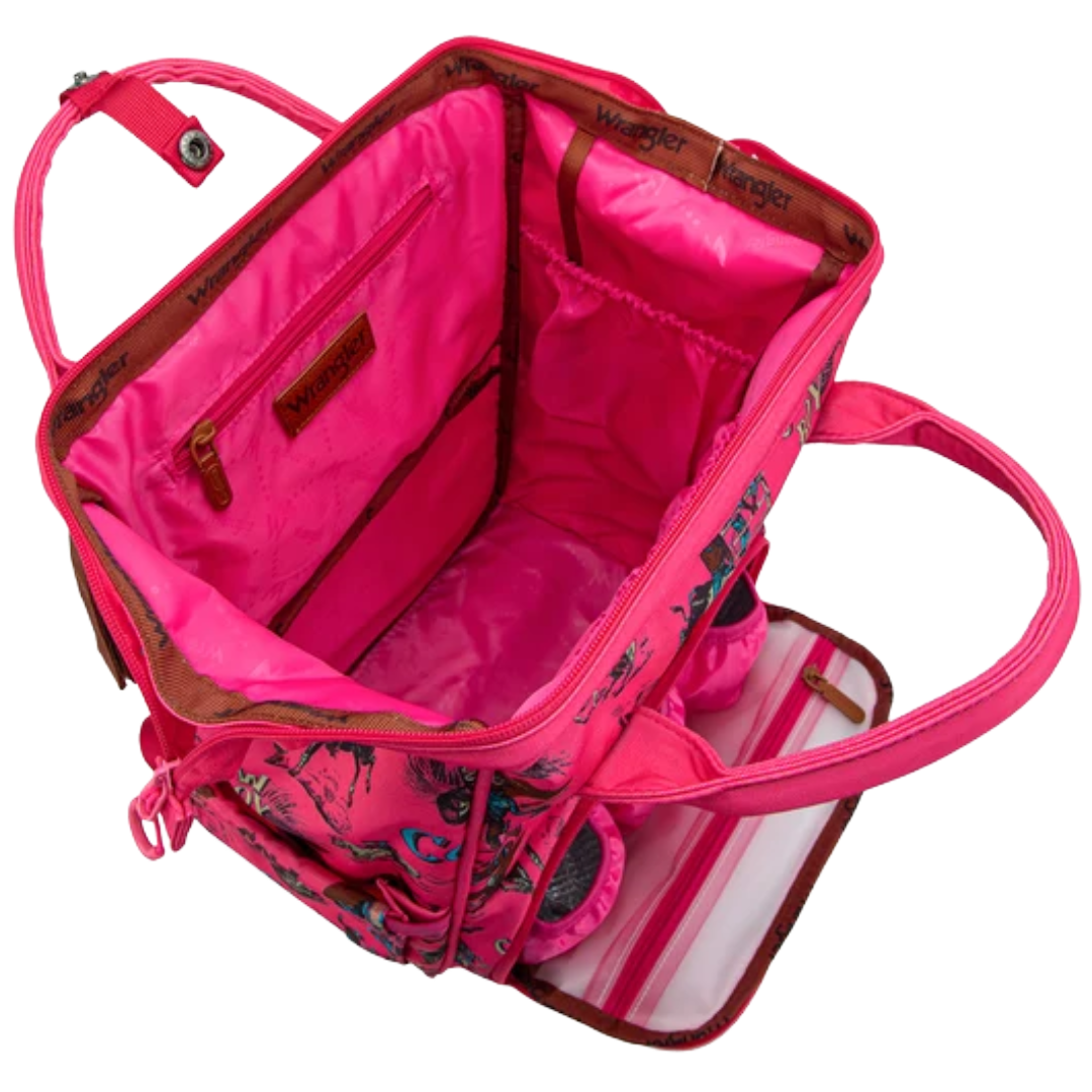 Wrangler Cowboy Printed Dark Pink Callie Backpack/Diaper Bag WG2204-91102DPK