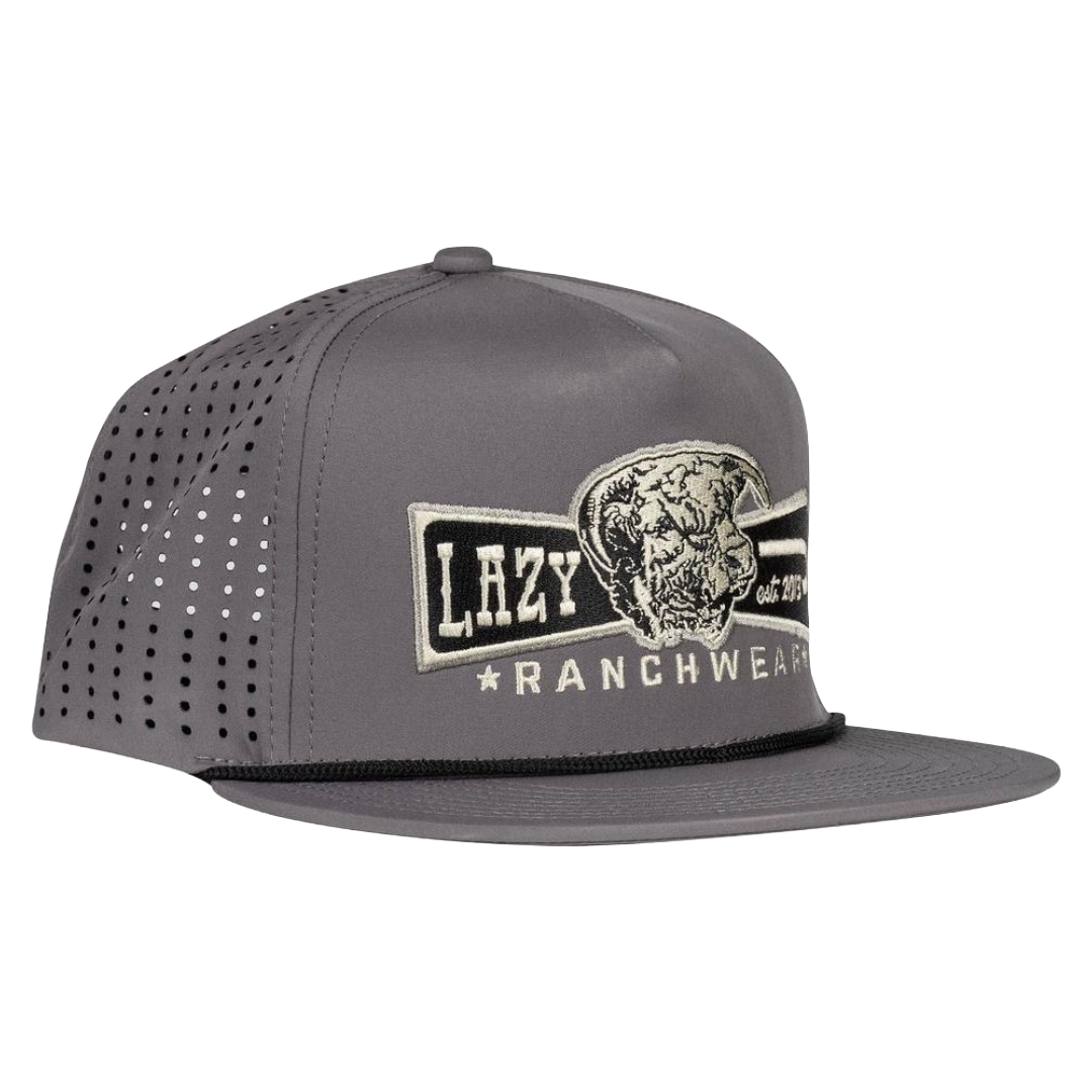 Lazy J Ranch Grey Diamond Banner Performance Rope Trucker Cap CHARPERJ