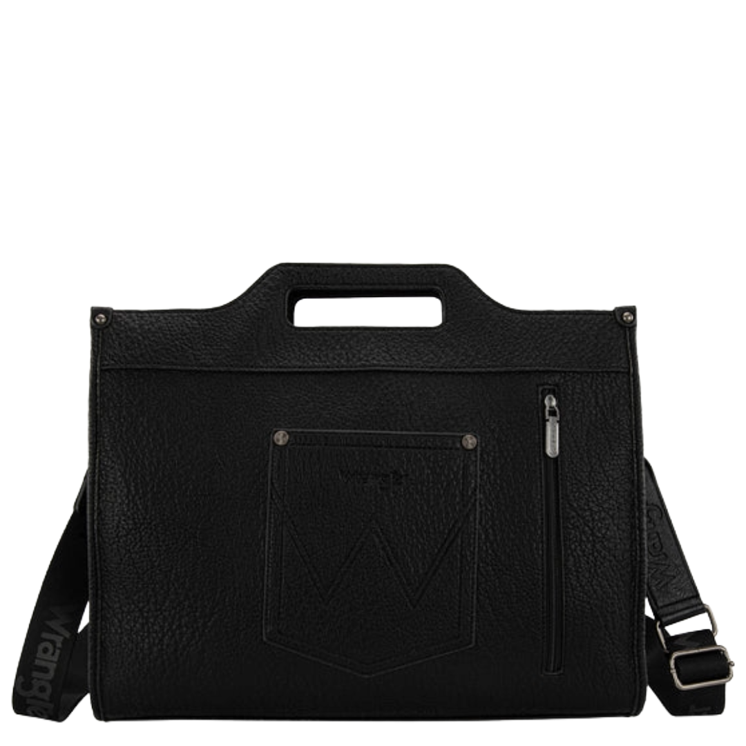Wrangler Ladies Genuine Cowhide Carry-All Black Large Tote/Crossbody WG283-014BK
