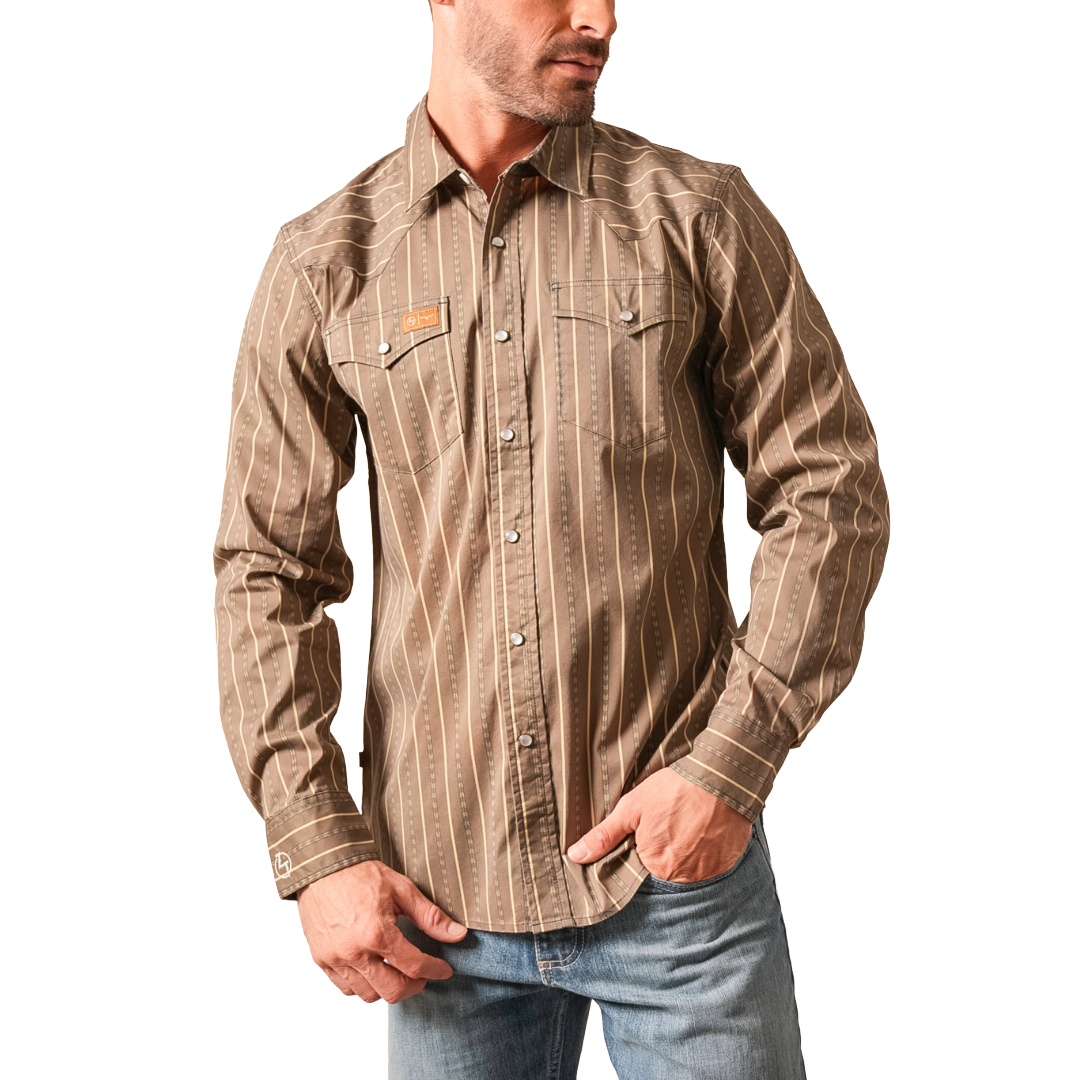 Kimes Ranch Men's ZT Solano Army Green Snap Shirt MDS0000100-GN015