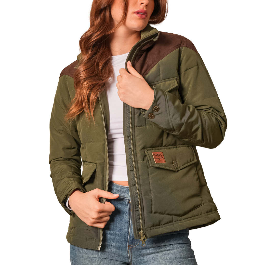 Kimes Ranch Ladies Lenora Dark Olive Quilted Jacket WJA0000057-GN036