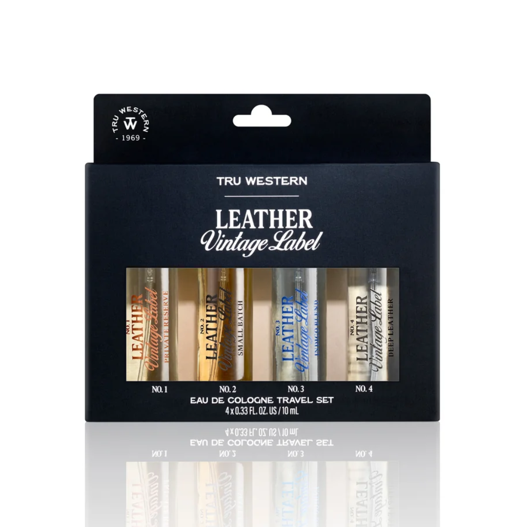 Tru Western Leather Mini Travel Set of Four 10mL Bottles 99036