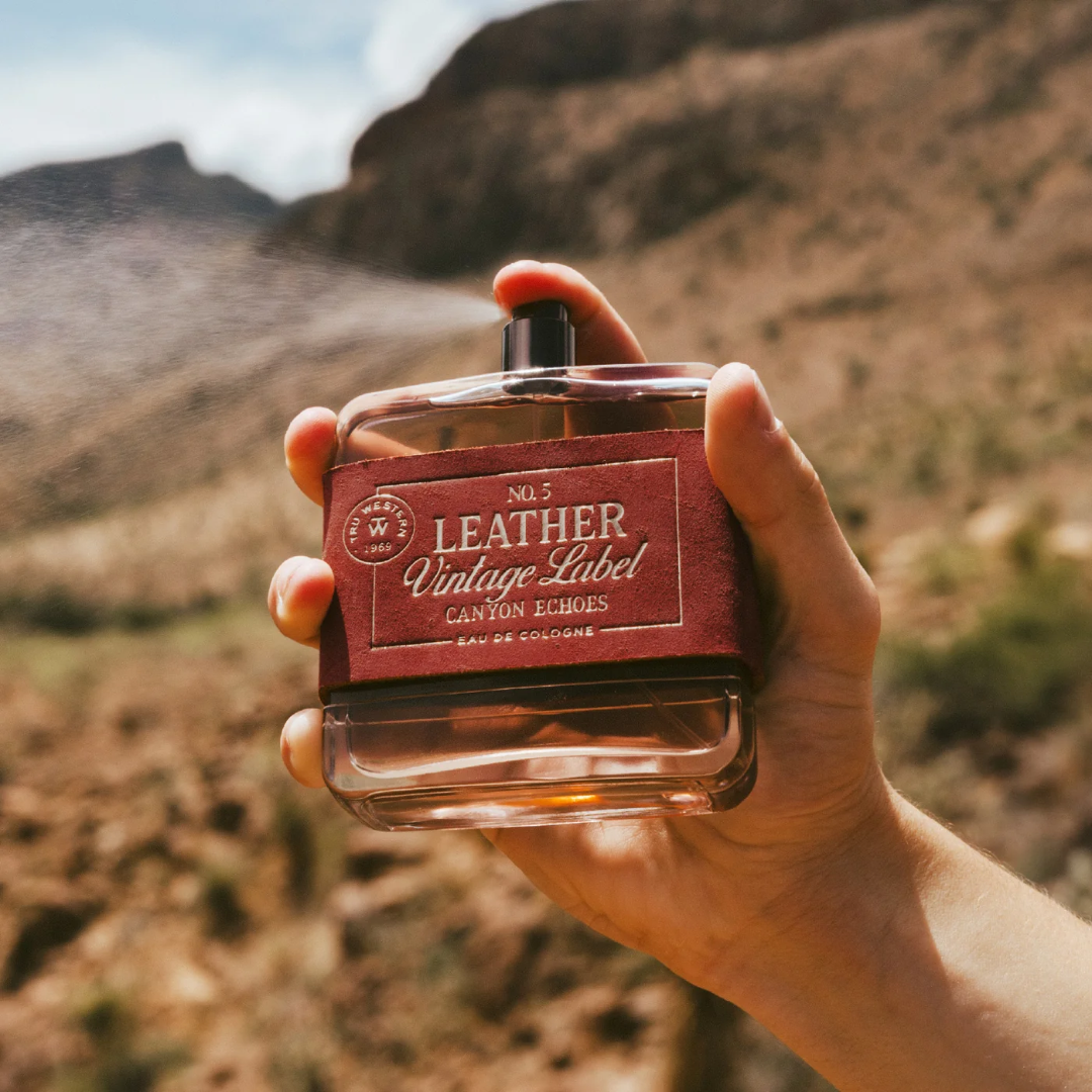 Tru Western No. 5 Leather Vintage Label Canyon Echoes 3.4 oz Cologne 99039