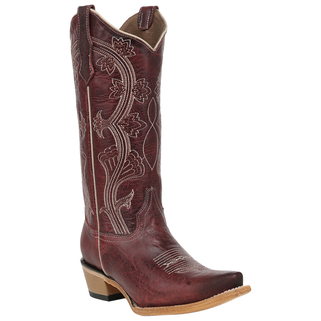 Circle G by Corral Ladies Red Floral Embroidery Western Boot L8195