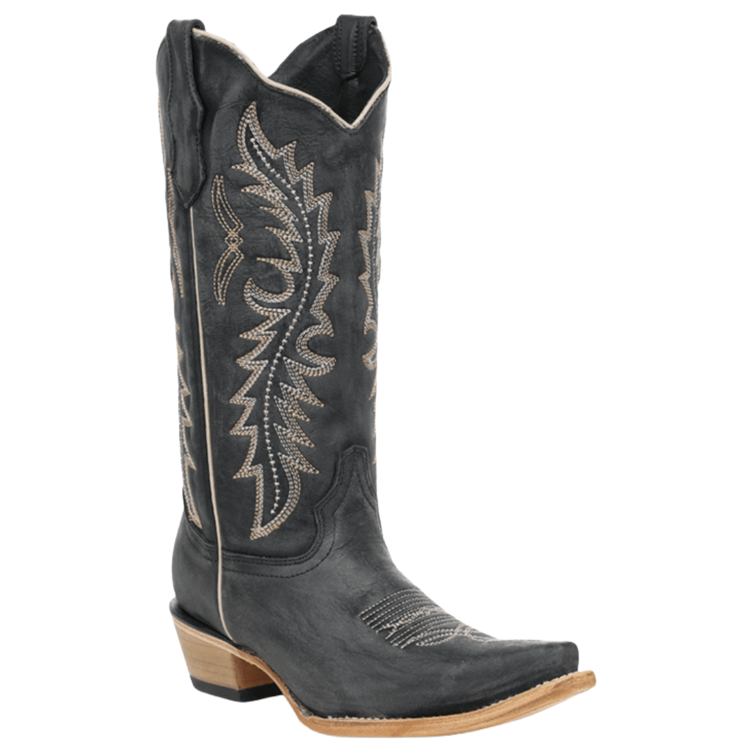 Circle G by Corral Ladies Black Zigzag Embroidery Western Boot L8186