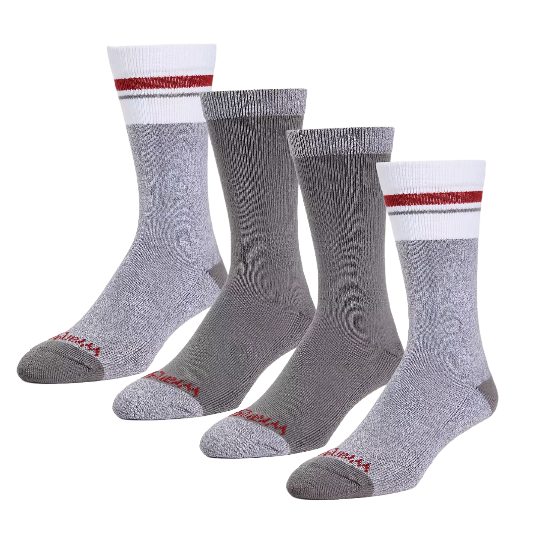 Wrangler Men's FiveStar Premium Grey Comfort Stretch 4-Pack Crew Socks WFE03M2600-GRY