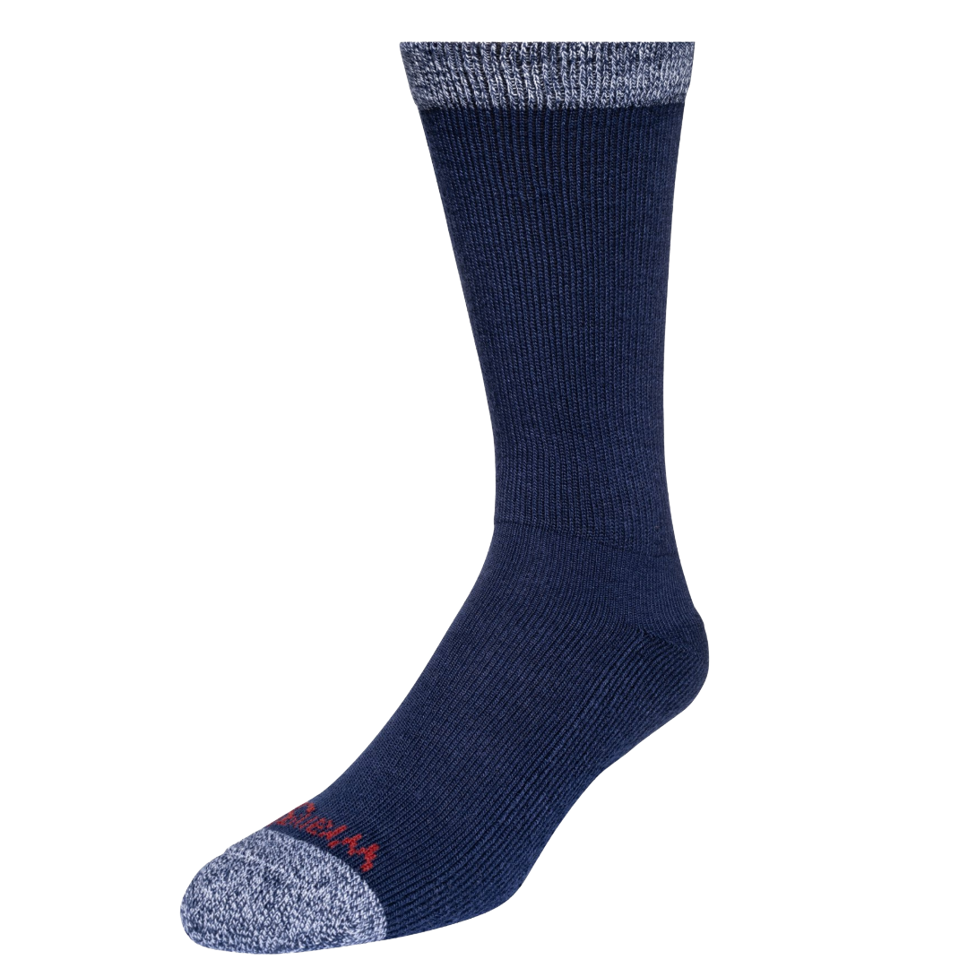 Wrangler Men's Cozy Cabin Naval Academy Comfort Stretch 4-Pack Crew Socks WFE03M2600-NVY