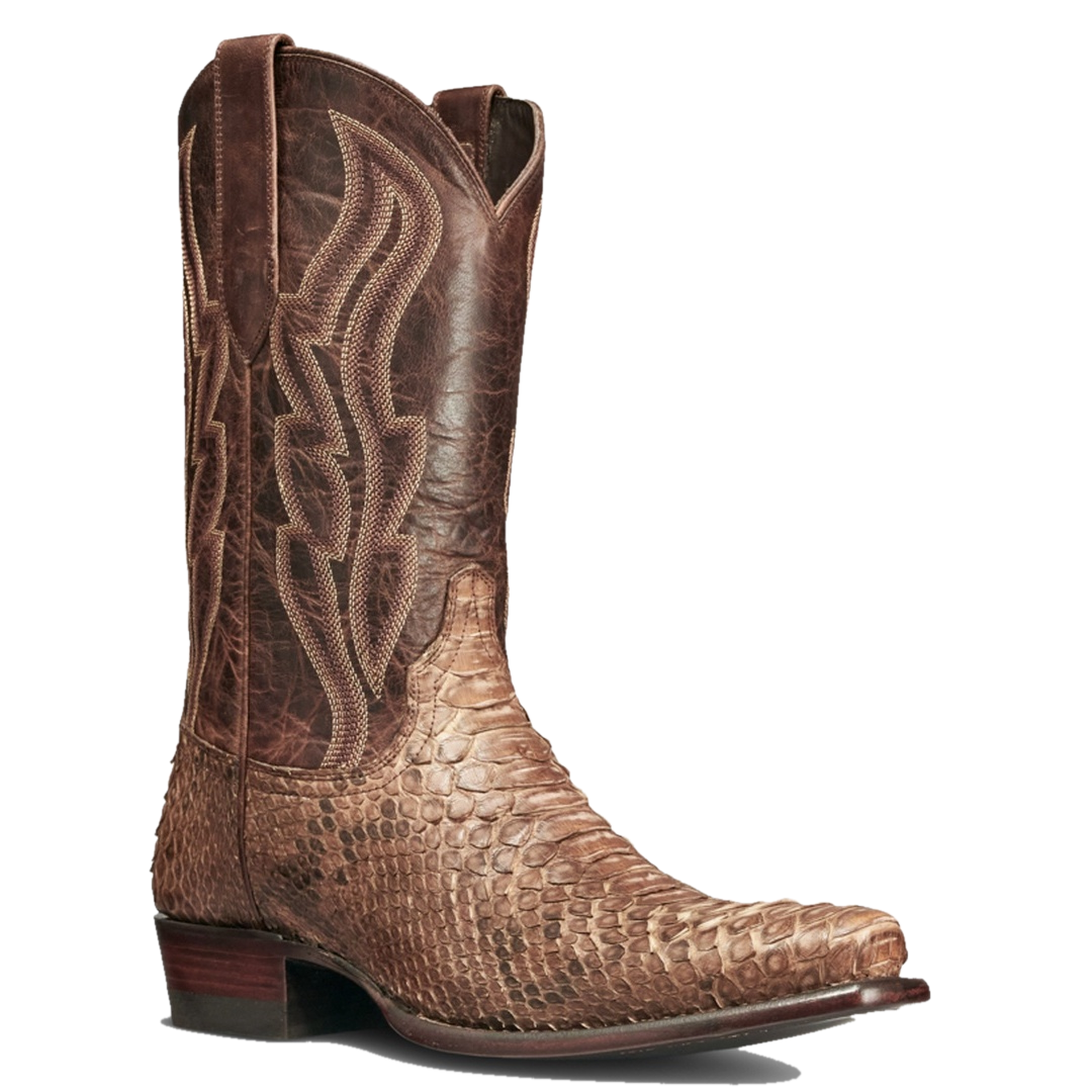 Tecovas Men's The Warren Ash Brown Python Leather Western Boot 11207AHB