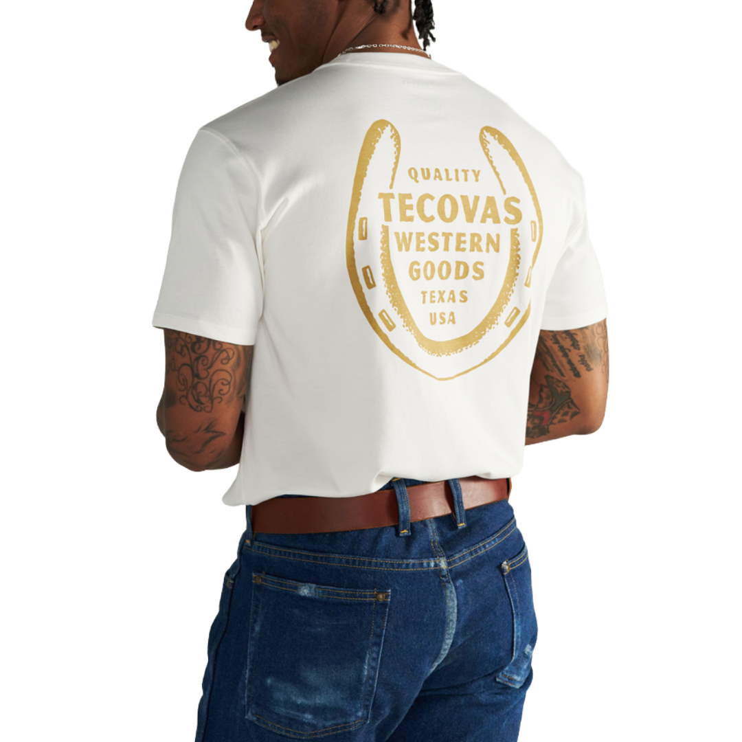 Tecovas Men's Horseshoe Graphic Bone Pocket Tee 61293BON