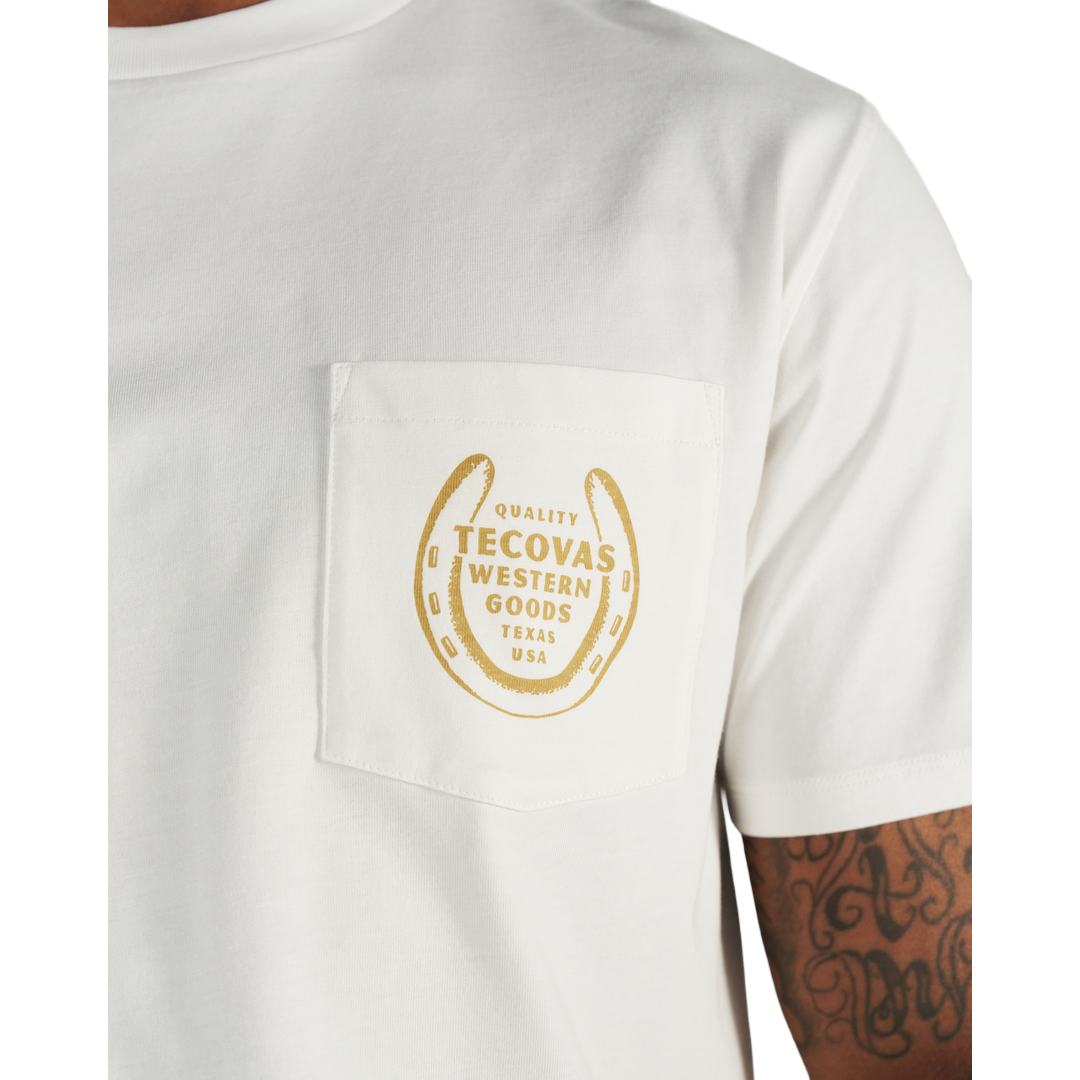 Tecovas Men's Horseshoe Graphic Bone Pocket Tee 61293BON