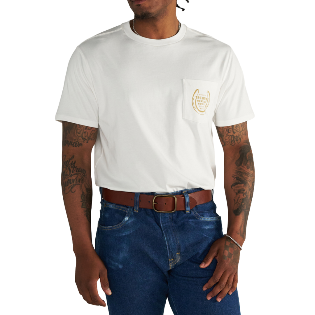 Tecovas Men's Horseshoe Graphic Bone Pocket Tee 61293BON