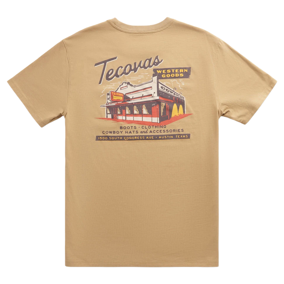 Tecovas Men's Store Front Graphic Khaki Pocket Tee 61125KMU