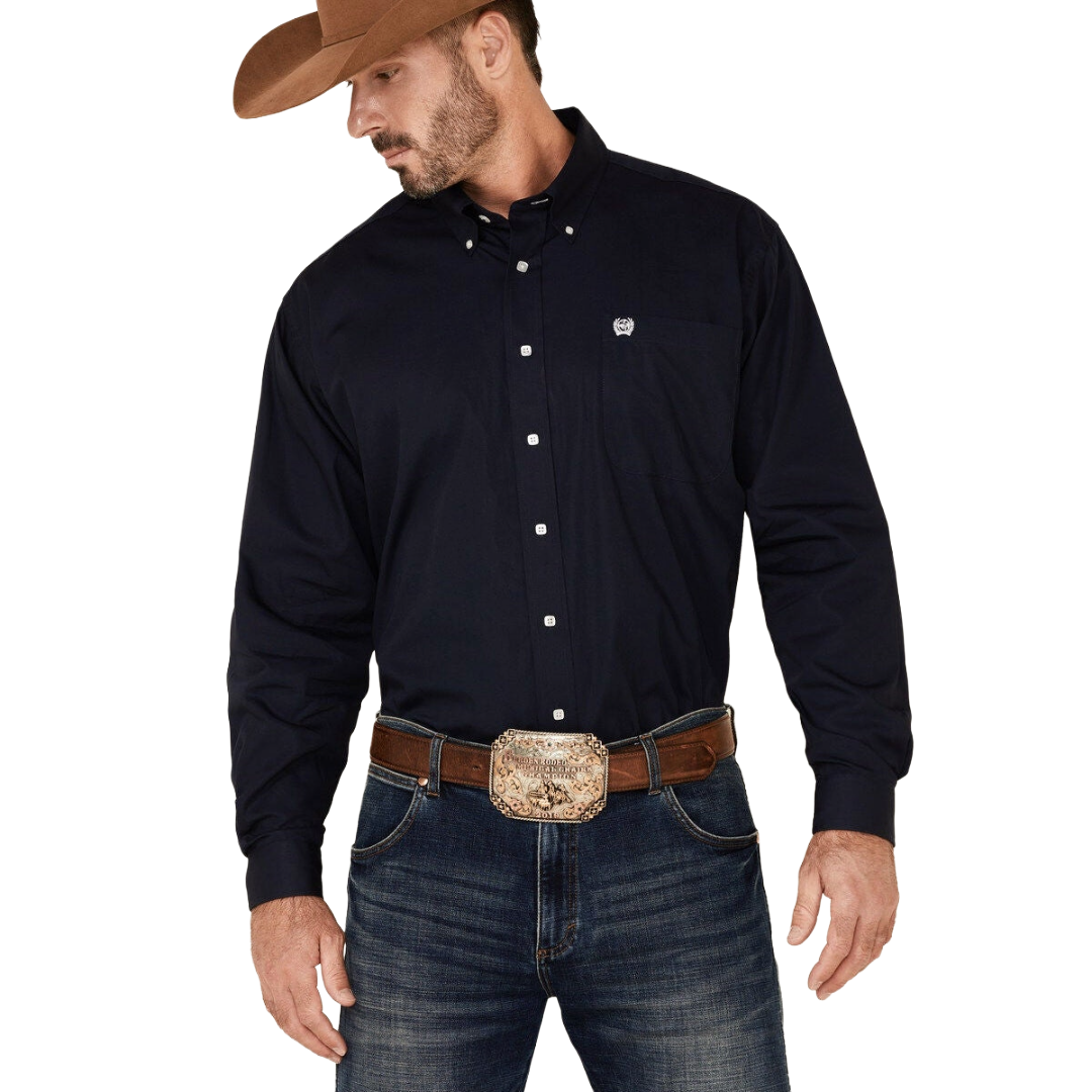 Cinch Men's Solid Navy Button Down Shirt MTW1106306