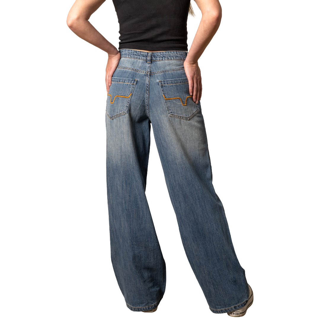 Kimes Ranch Ladies Maggie Antique Wash Relaxed Wide Leg Jeans WJE0000019-BL032