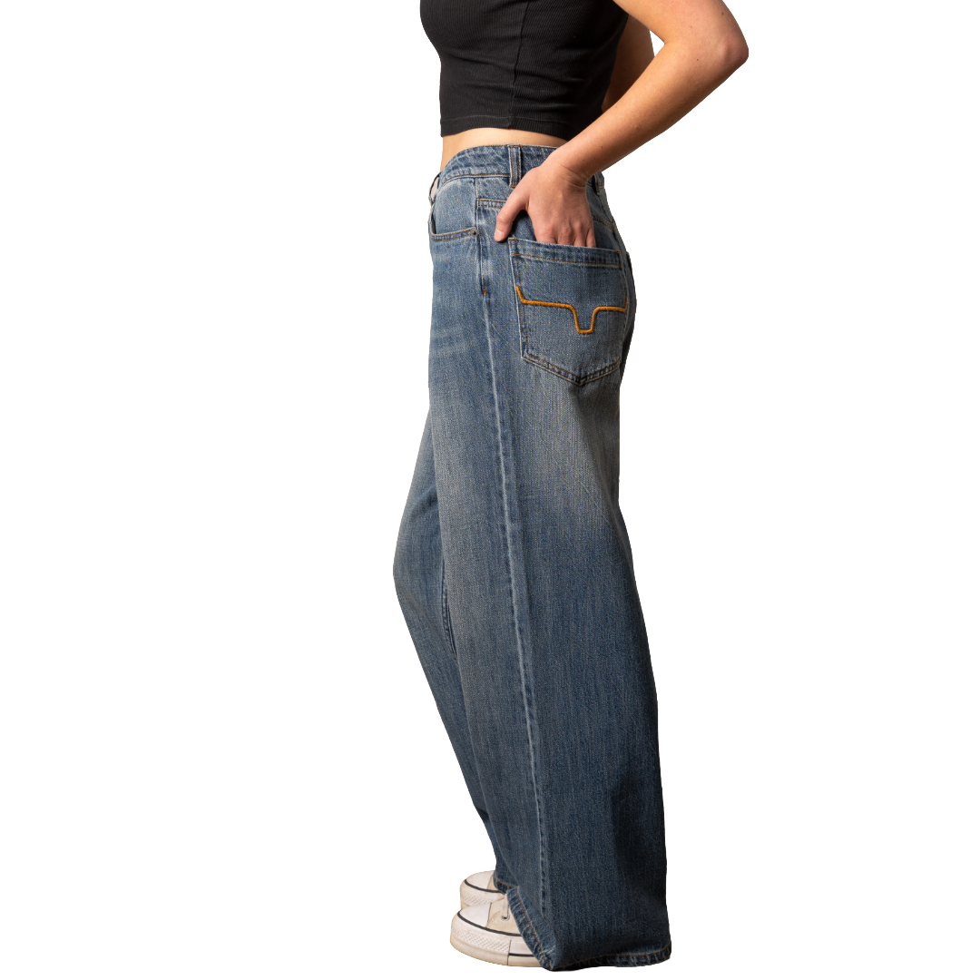 Kimes Ranch Ladies Maggie Antique Wash Relaxed Wide Leg Jeans WJE0000019-BL032