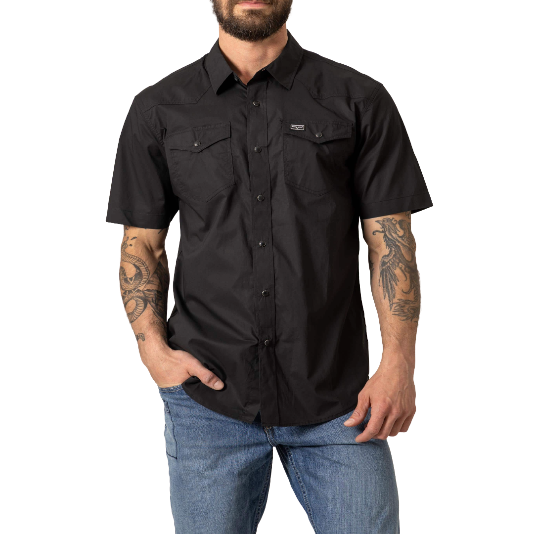 Kimes Ranch Men's Rio Solid Black Western Snap Shirt MDS0000031-BK001