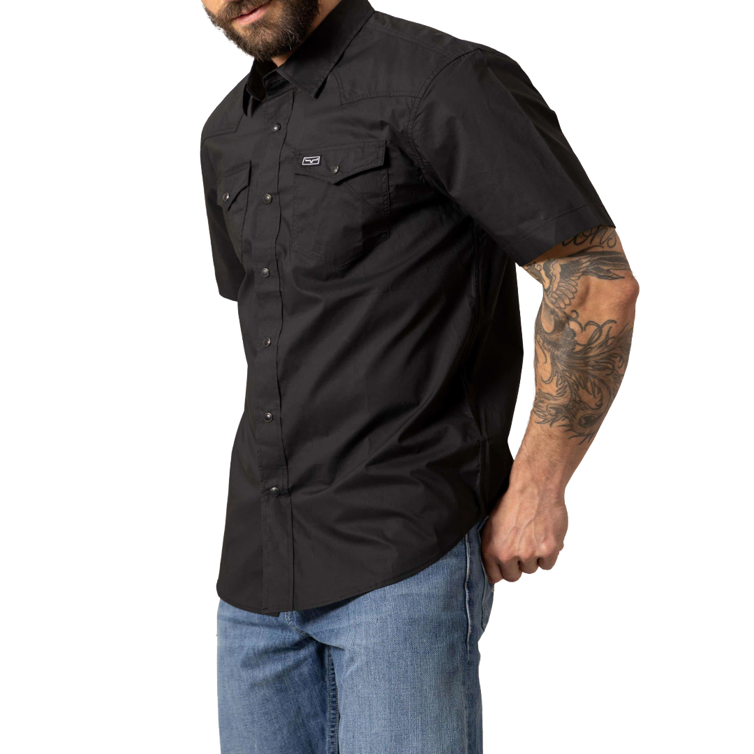 Kimes Ranch Men's Rio Solid Black Western Snap Shirt MDS0000031-BK001