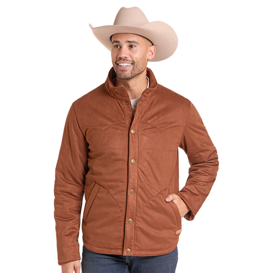 Powder River Outfitters Men's Red Rock Camel Microsuede Puffer Jacket DM92C09269