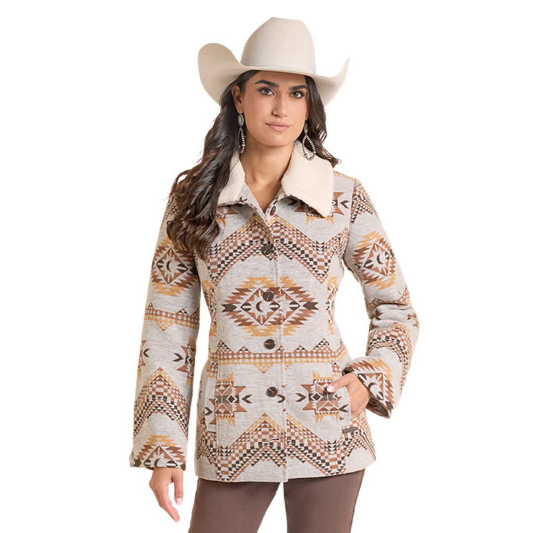 Powder River Outfitters Ladies Eggshell Aztec Short Coat DW92C09287