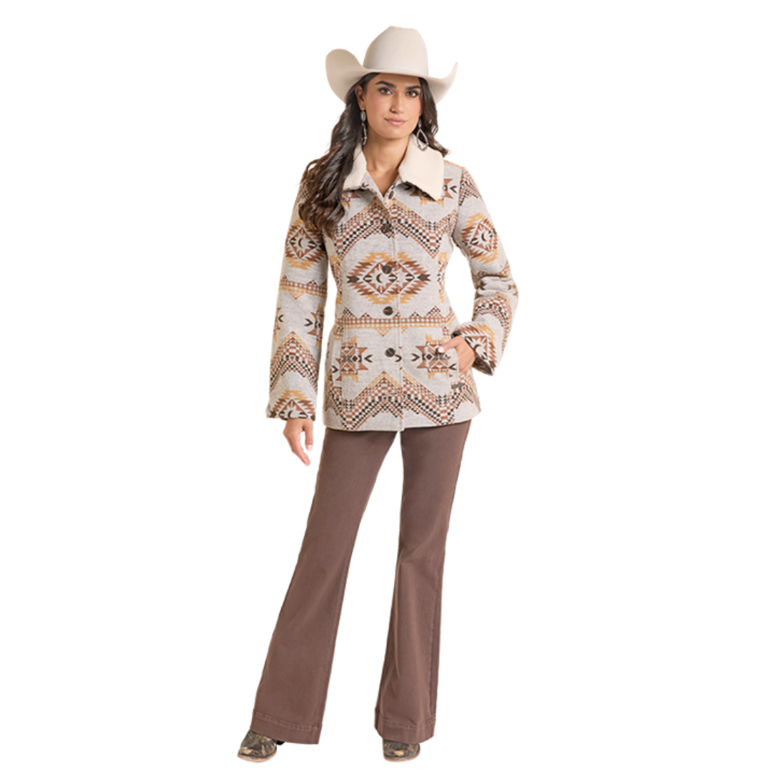Powder River Outfitters Ladies Eggshell Aztec Short Coat DW92C09287