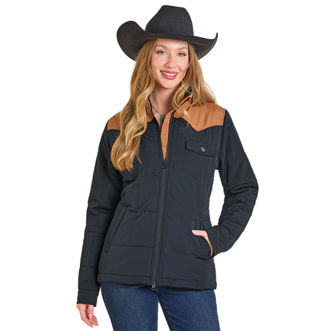 Powder River Outfitters Ladies Performance Black Two Tone Puffer Jacket DW92C06851