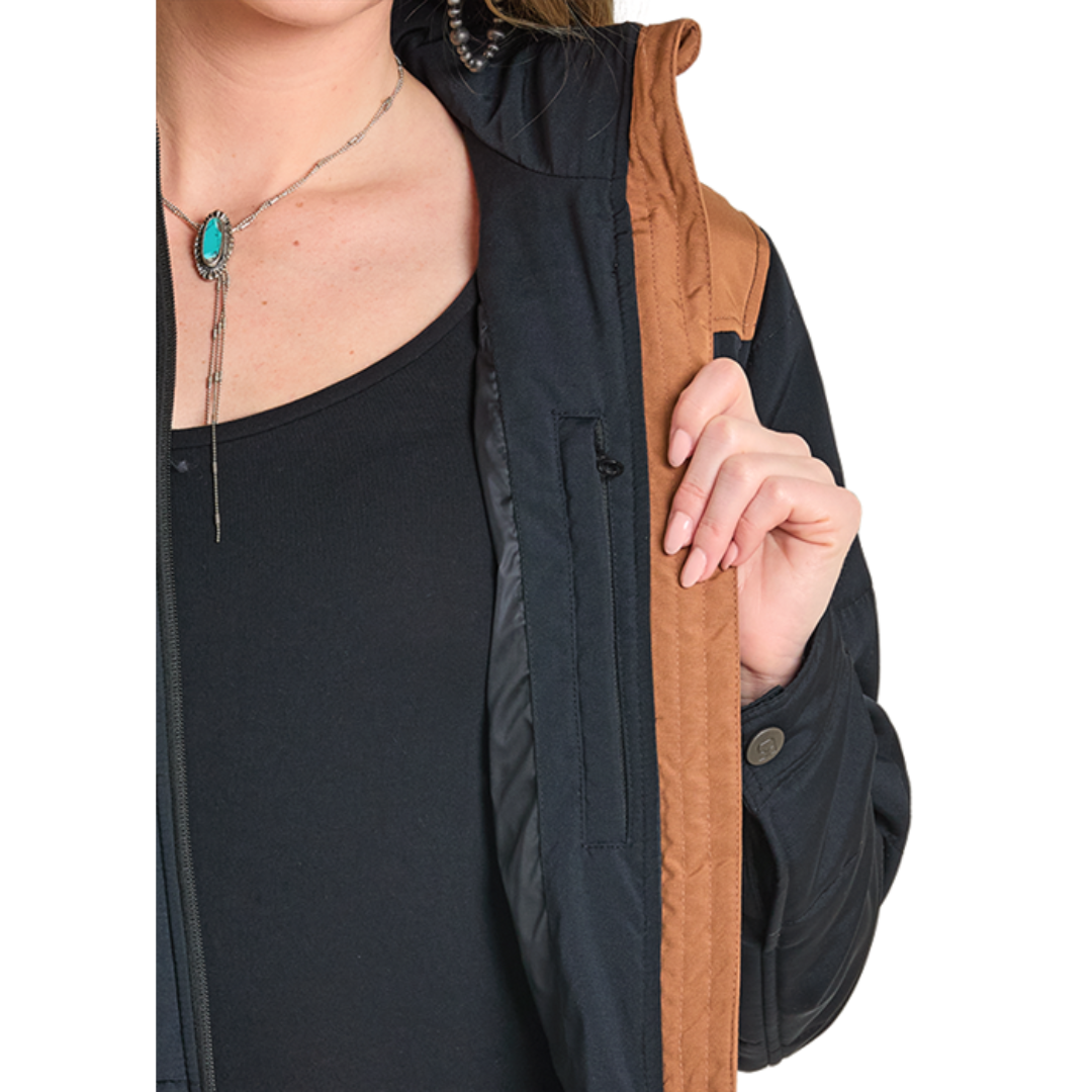 Powder River Outfitters Ladies Performance Black Two Tone Puffer Jacket DW92C06851