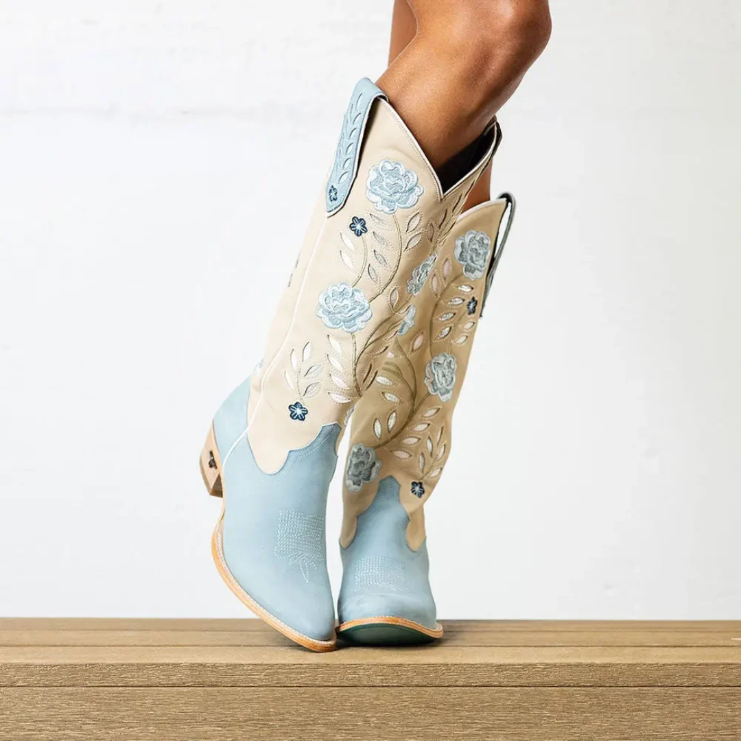 Lane Ladies Kenzie Blueberry Buttermilk Leather Western Boot LB2607B