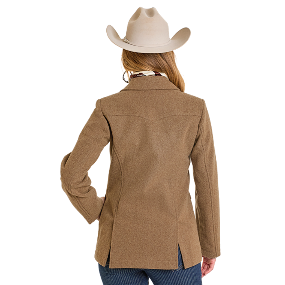Powder River Outfitters Ladies Dark Brown Heather Wool Coat DW92C06829-22