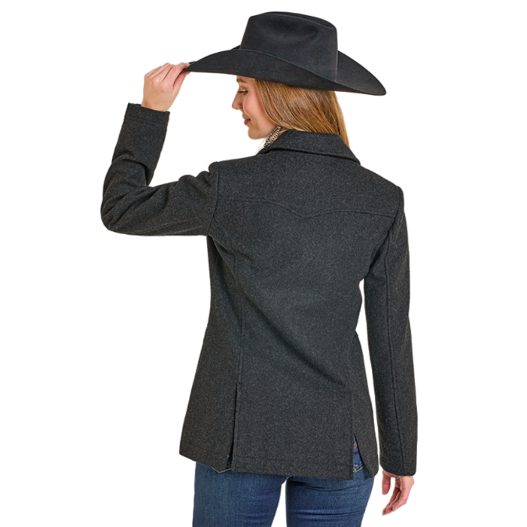 Powder River Outfitters Ladies Black Heather Wool Coat DW92C06829-01