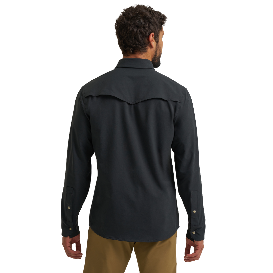 Wrangler X ATG Men's Technical Solid Jet Black Snap Shirt 112384707