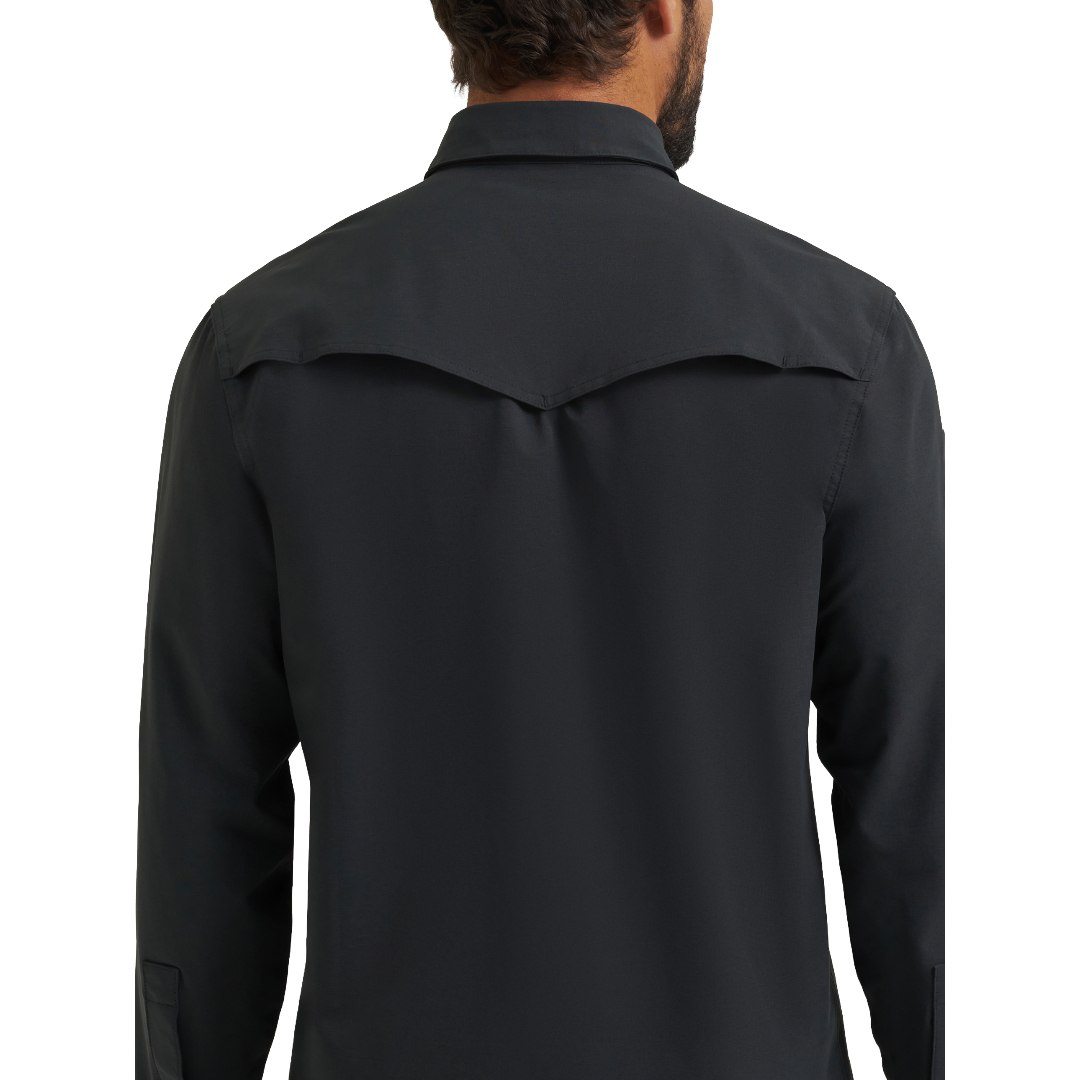 Wrangler X ATG Men's Technical Solid Jet Black Snap Shirt 112384707