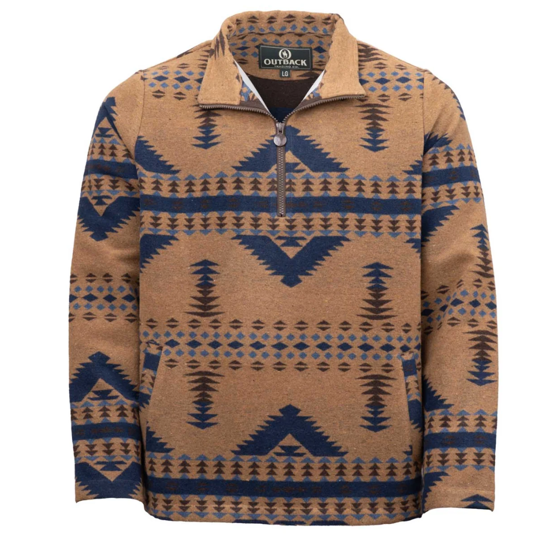 Outback Trading Co. Chase Henley 1/4 Zip Pullover Jacket 29933-TAN