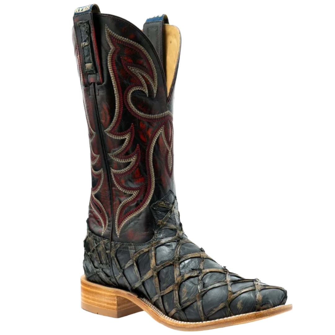 HYER Men's Cowley Brown Big Bass Square Toe Western Boot HM11051