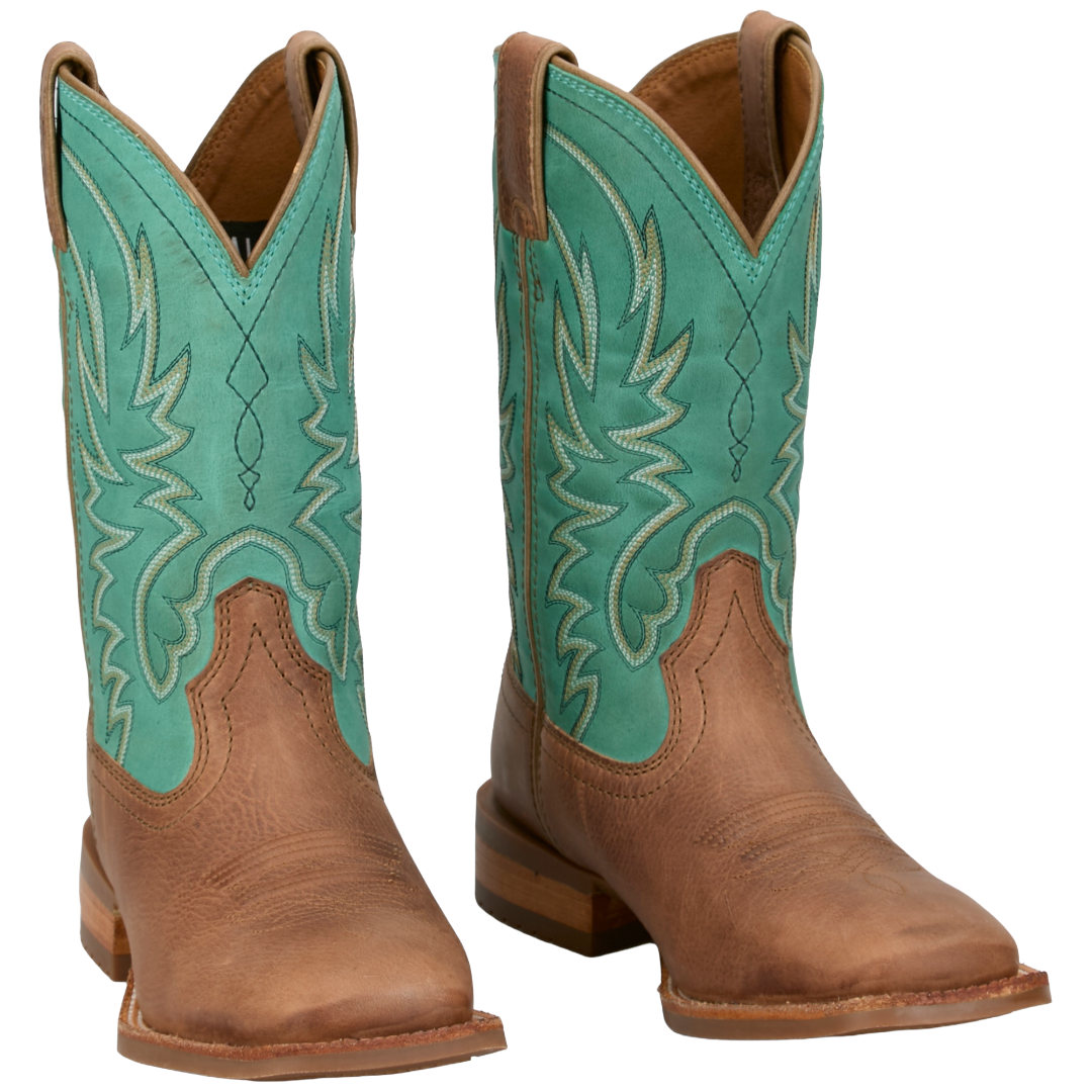 Justin Ladies Ryley Turquoise 11" Wide Square Toe Western Boot OL7412L