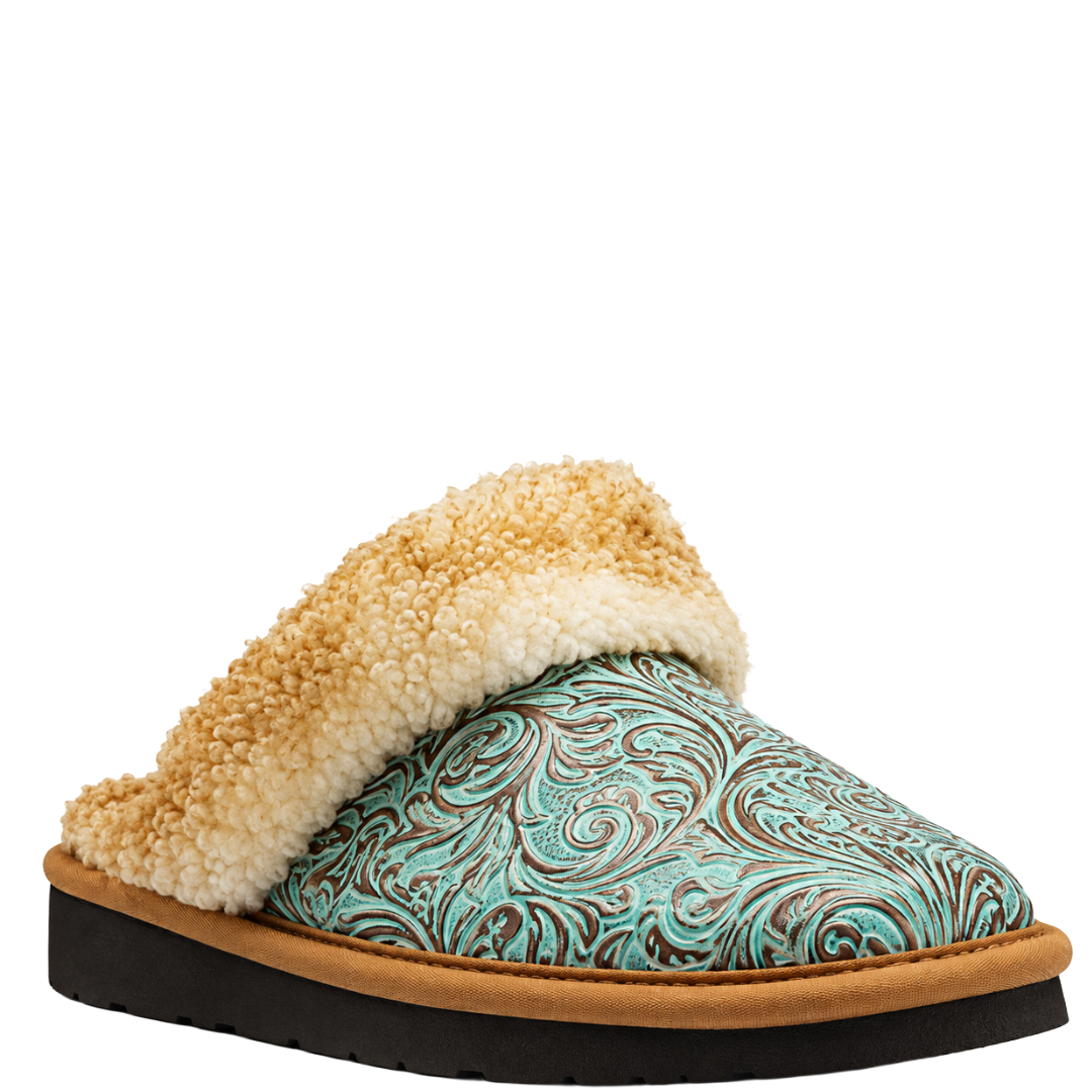 Ariat Ladies Jackie Tooled Turquoise Embossed Slipper AR3796-220