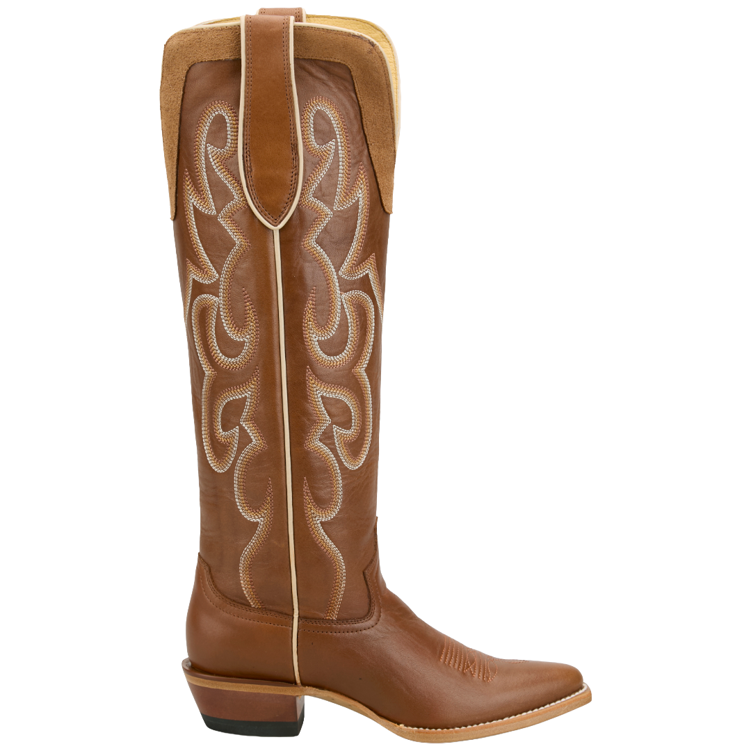 Justin Ladies ADA Tan Leather Pointed Toe Tall Western Boot VN4480L