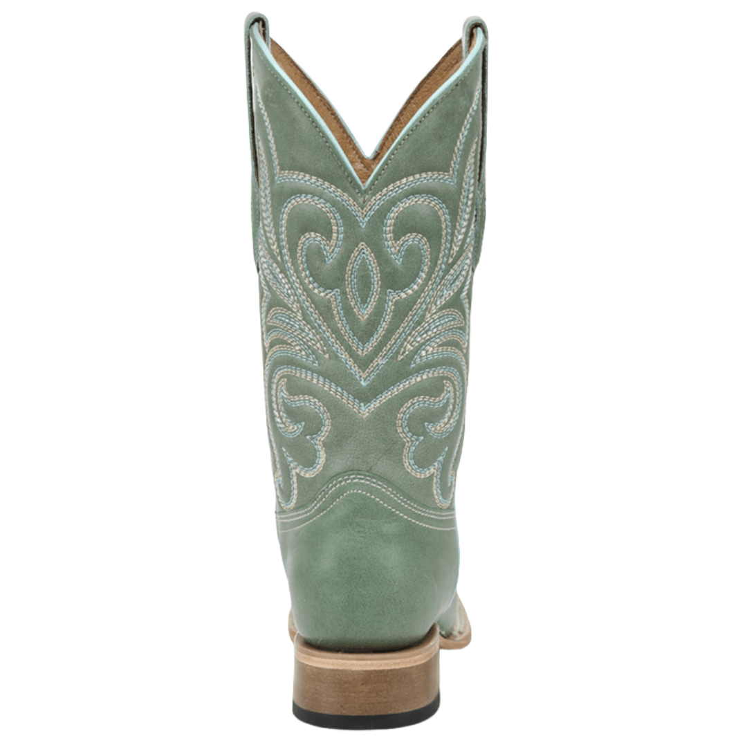 Circle G by Corral Ladies Aqua Curved Embroidery Pattern Wide Square Toe Boot L6468