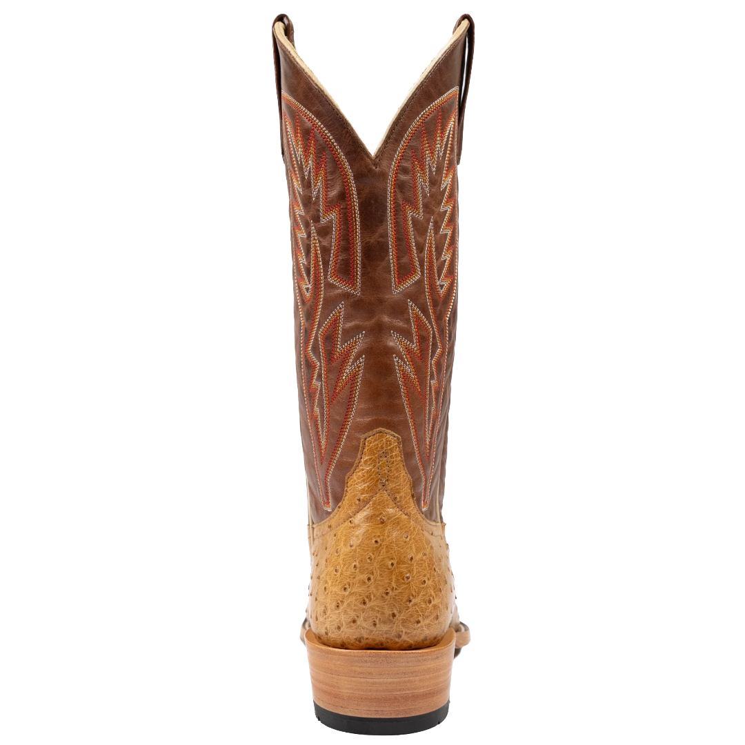 Horse Power Men's Antique Saddle Full Quill Ostrich Square Toe Western Boot HP9534