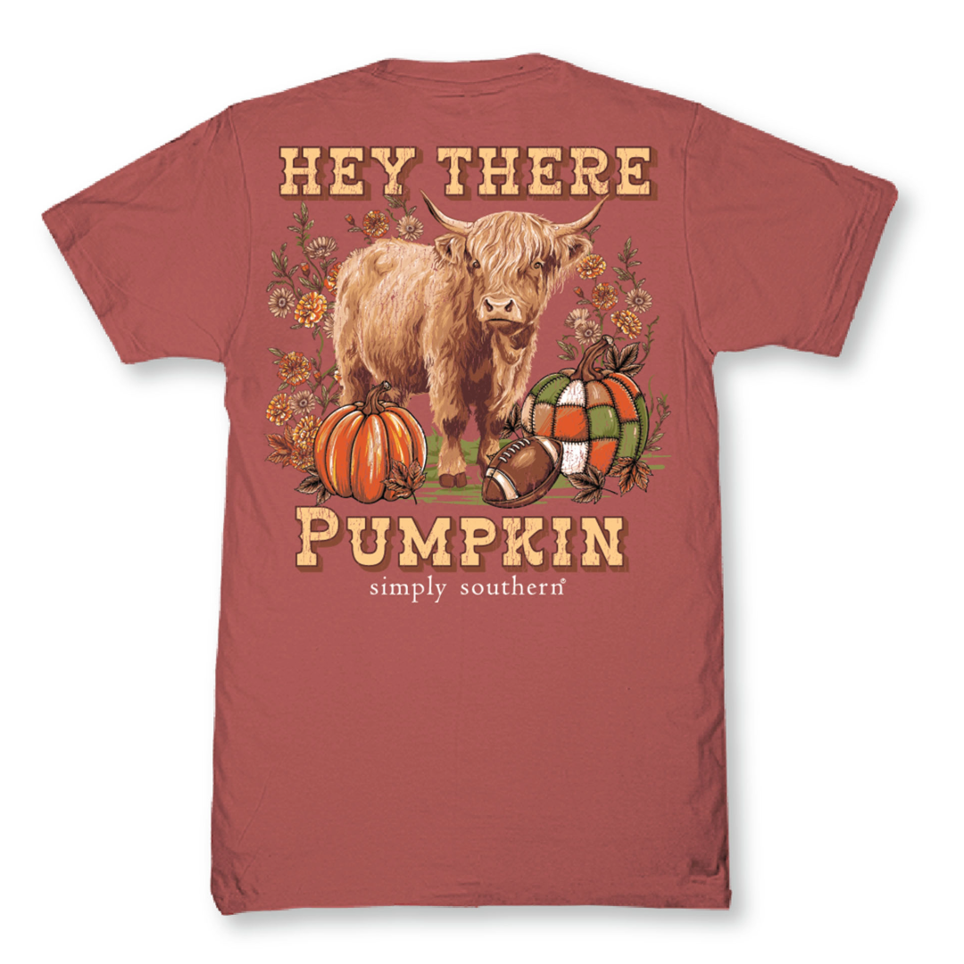 Simply Southern Ladies Maple 'Hey There Pumpkin' T-Shirt SS-THERE-MAPLE